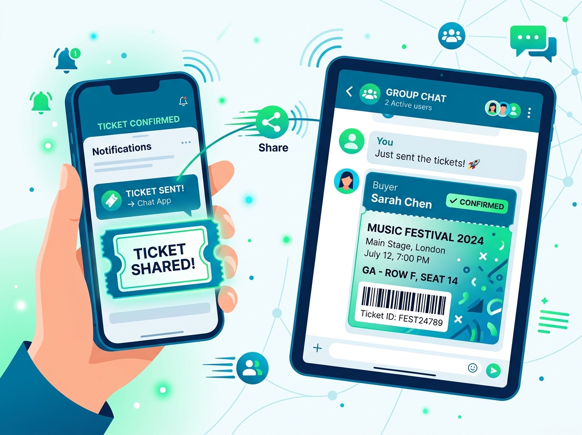 Compartilhamento de bilhetes e cobranças via WhatsApp